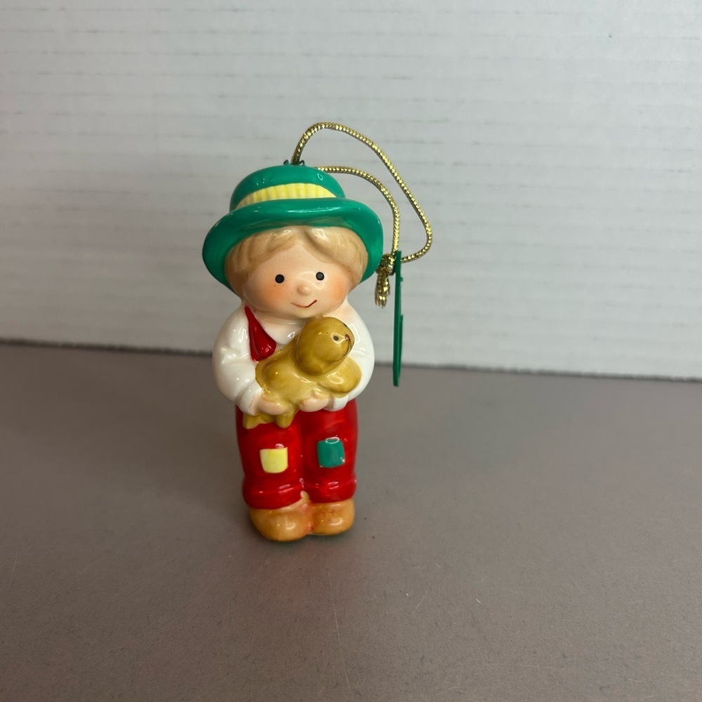 Holly Hobbie Christmas Figurine with green hat